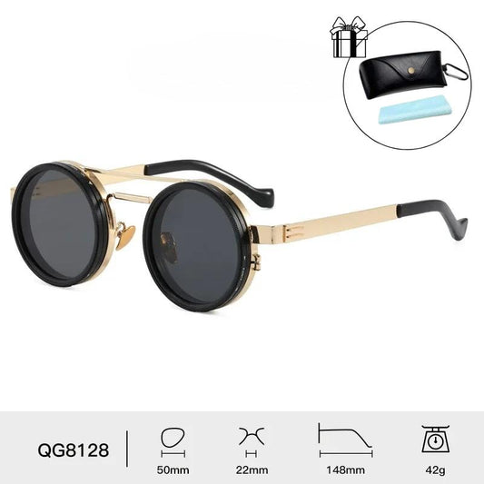 UV400 Rounded Polarized Glasses ND9 Stepless Dimming 1-9 Gears UV Protection Eyewear for Men Beach Shady Rays Frames Sunglasses with ND Filter Lenses Anti-Glare Men Gifts