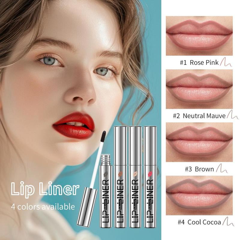 Long-Lasting Lip Liner Tattoo, 3 Counts Peel off Lip Liner, Moisturizing Lip Stain, Lip Makeup Tool for Women & Girls, Cosmetic, Mauve Lip Stain