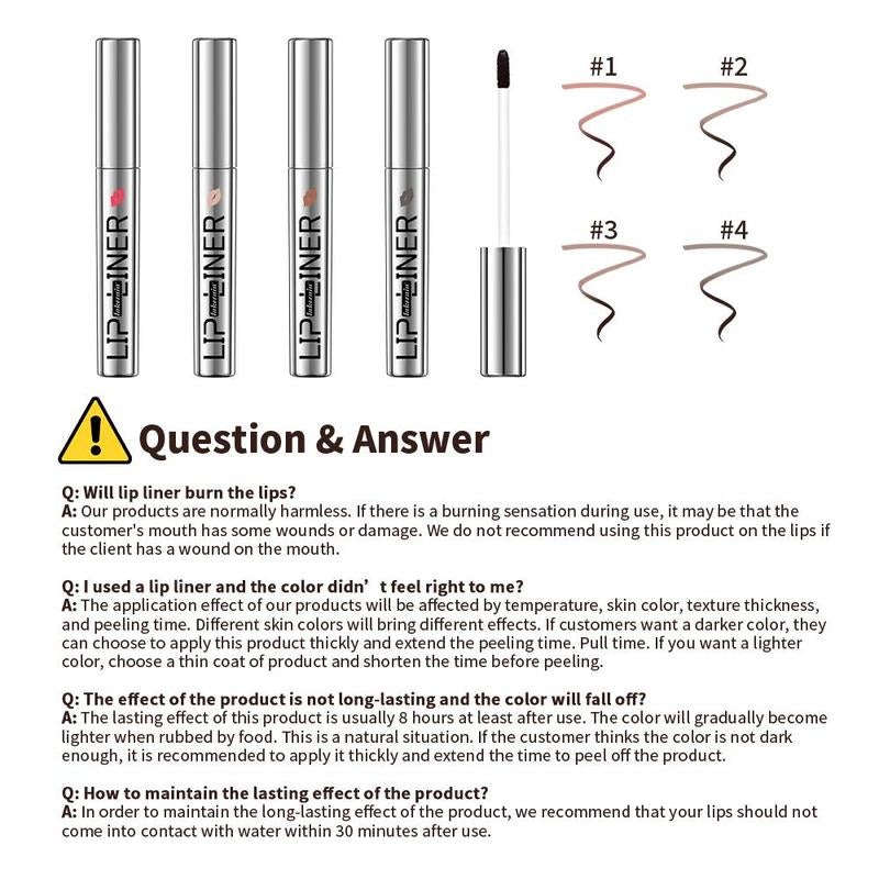 Long-Lasting Lip Liner Tattoo, 3 Counts Peel off Lip Liner, Moisturizing Lip Stain, Lip Makeup Tool for Women & Girls, Cosmetic, Mauve Lip Stain