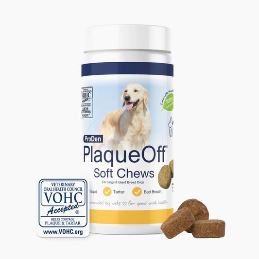 Proden Plaqueoff Dental Chews for Dogs - Soft Treats with 100% Natural Kelp Ingredient for Reducing Plaque and Freshening Bad Breath