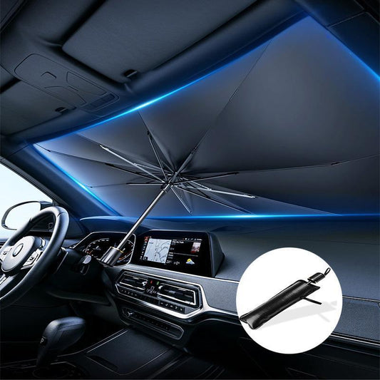 Portable Car Windshield Sunshade, Foldable Windshield Sun Umbrella, Car Exterior Accessories, Car Windshield Cooling Umbrella for Daily
