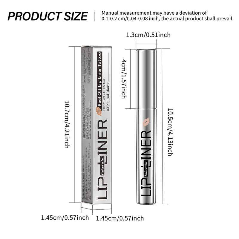 Long-Lasting Lip Liner Tattoo, 3 Counts Peel off Lip Liner, Moisturizing Lip Stain, Lip Makeup Tool for Women & Girls, Cosmetic, Mauve Lip Stain