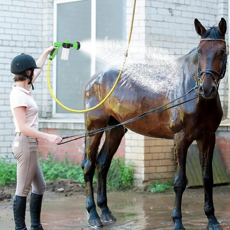 Horse Shower Sprayer, Adjustable High-Pressure Sprayer Nozzle, Garden Wash Animal Horse Shower Car Cleaning Tool, Portable