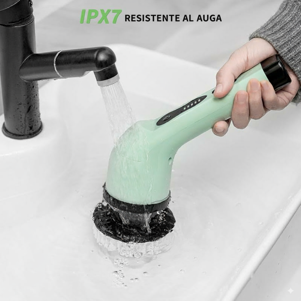 Cepillo de limpieza eléctrico giratorio, 1 juego con 9 cabezales de repuesto y barra telescópica extraíble, herramienta de limpieza para baño, cocina, coche y accesorios de baño.