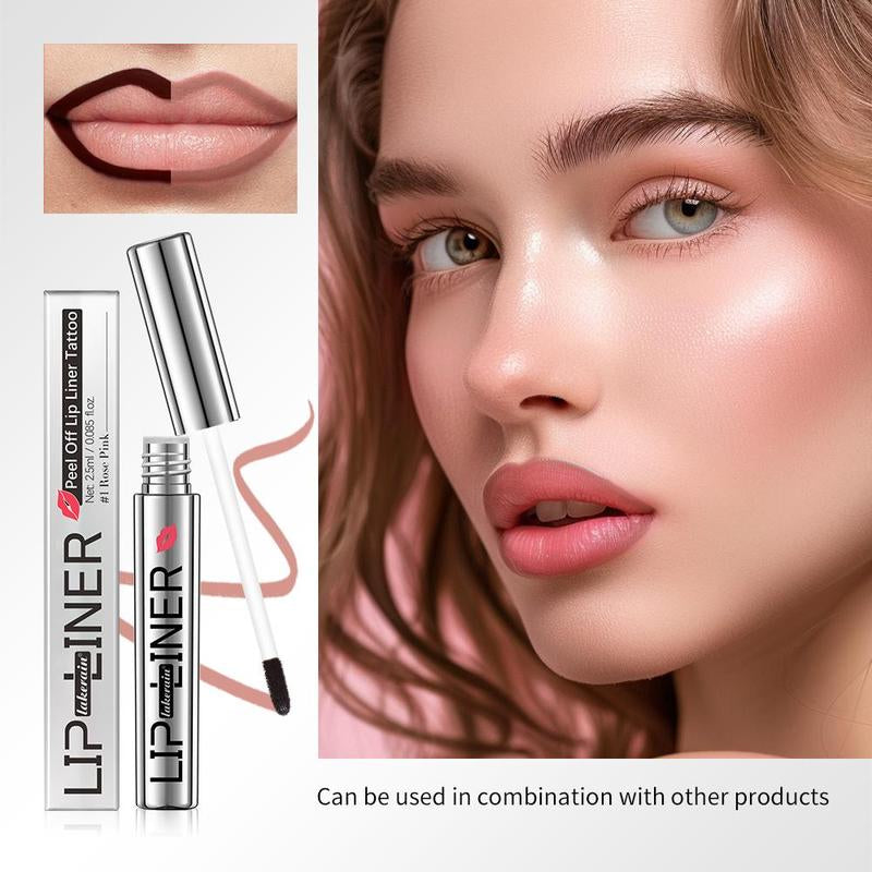 Long-Lasting Lip Liner Tattoo, 3 Counts Peel off Lip Liner, Moisturizing Lip Stain, Lip Makeup Tool for Women & Girls, Cosmetic, Mauve Lip Stain