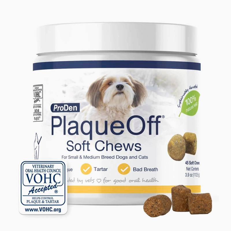 Proden Plaqueoff Dental Chews for Dogs - Soft Treats with 100% Natural Kelp Ingredient for Reducing Plaque and Freshening Bad Breath