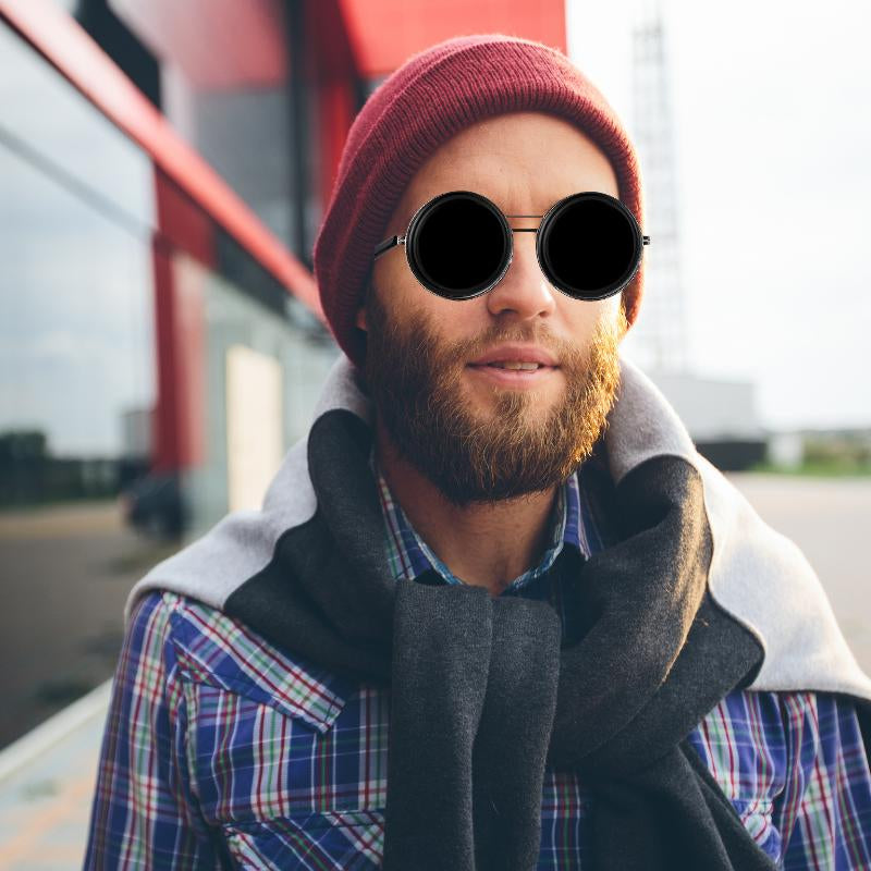 UV400 Rounded Polarized Glasses ND9 Stepless Dimming 1-9 Gears UV Protection Eyewear for Men Beach Shady Rays Frames Sunglasses with ND Filter Lenses Anti-Glare Men Gifts