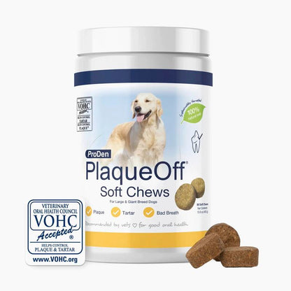 Proden Plaqueoff Dental Chews for Dogs - Soft Treats with 100% Natural Kelp Ingredient for Reducing Plaque and Freshening Bad Breath