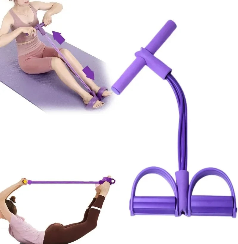 21 Fitness Resistance Bands 4 Tube Pedal Ankle Puller Exercise Stretching for Arm and Leg Workouts Ab Training Auxiliary Device