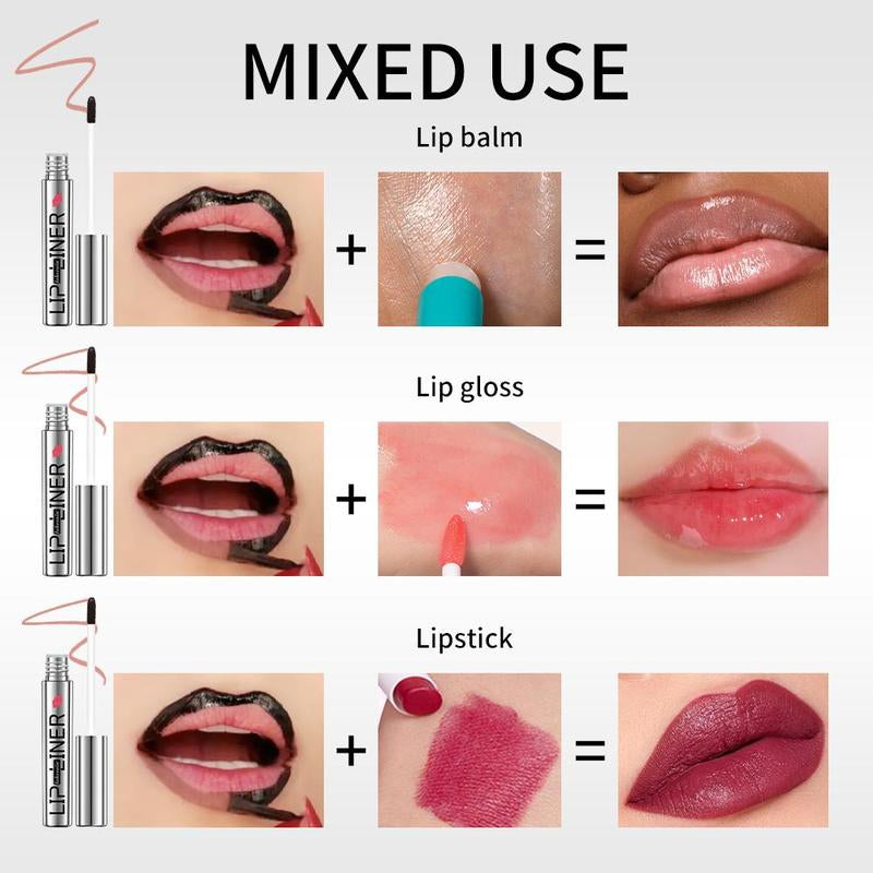 Long-Lasting Lip Liner Tattoo, 3 Counts Peel off Lip Liner, Moisturizing Lip Stain, Lip Makeup Tool for Women & Girls, Cosmetic, Mauve Lip Stain