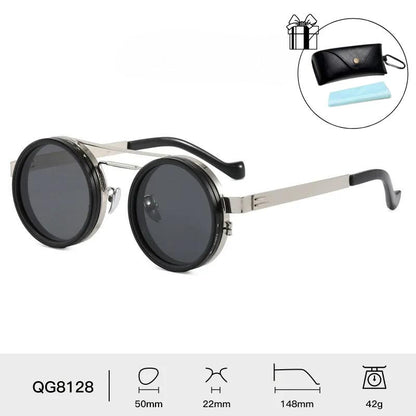UV400 Rounded Polarized Glasses ND9 Stepless Dimming 1-9 Gears UV Protection Eyewear for Men Beach Shady Rays Frames Sunglasses with ND Filter Lenses Anti-Glare Men Gifts
