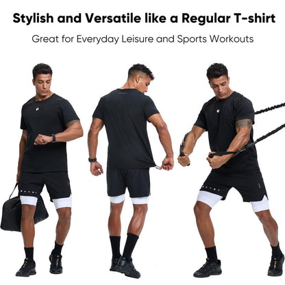 HOTSUIT Men'S Summer Short Sleeve Athletic T-Shirt Women'S Sweat Wicking Compression Quick Dry Vest Knit Slim Casual Basic Top Outdoorfun Workout Tops Oga Orange Athletic